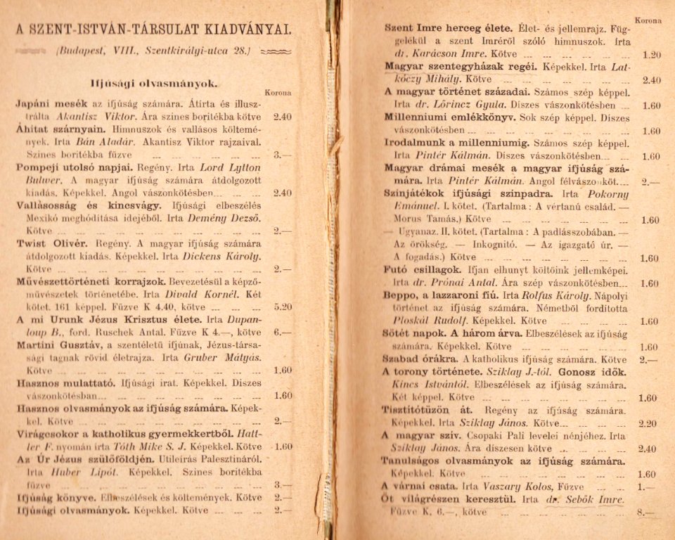 A Szent István Társulat kiadványai1