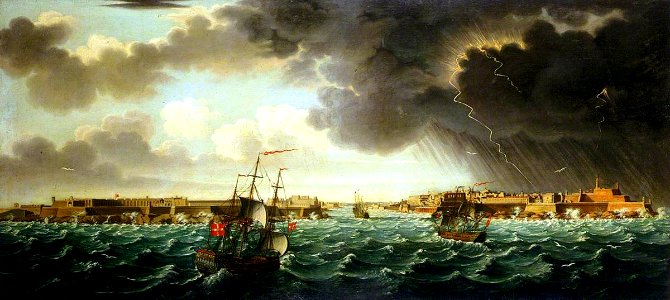Alberto Pulicino (c.1719-c.1765) - Shipping in a Rough Sea off Malta - BHC1892 - Royal Museums Greenwich