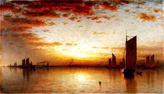 A Sunset, Bay of New York by Sanford Robinson Gifford (1878)