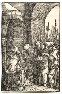 Albrecht Altdorfer (German, c. 1480-1538) - The Fall and Redemption of Man, Christ before Pilate - 1932.330.22 - Cleveland Museum of Art