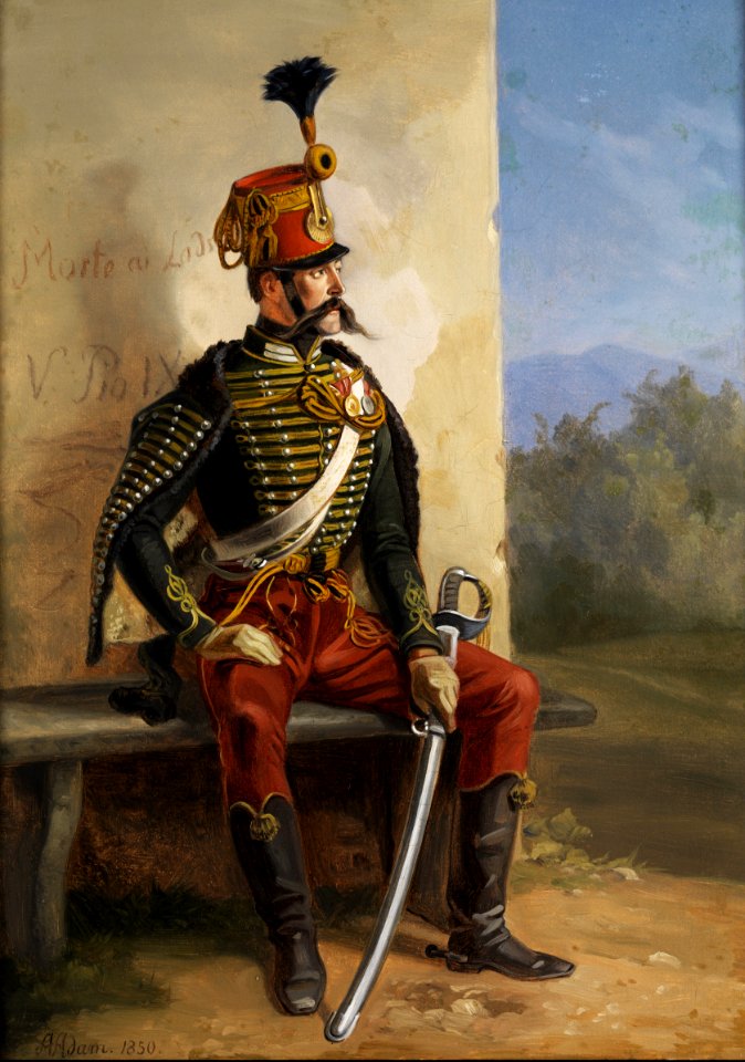 Albrecht Adam Soldat bei der Rast 1850