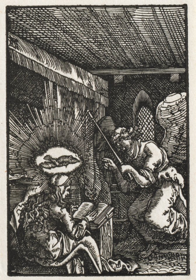 Albrecht Altdorfer (German, c. 1480-1538) - The Fall and Redemption of Man, The Annunciation - 1952.38.d - Cleveland Museum of Art