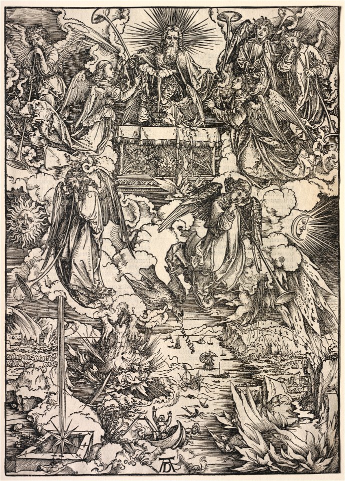 Albrecht Dürer (German, 1471-1528) - Revelation of St. John, Seven Angels with Trumpets - 1922.94.9 - Cleveland Museum of Art