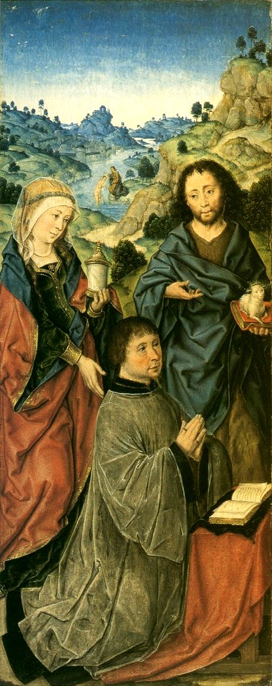 Albrecht Bouts - Mary Magdalene, Saint John the Baptist and a Donor
