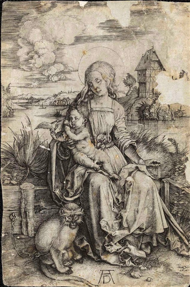 Albrecht Dürer - A Virgem e o Menino com o macaco