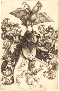 Albrecht Dürer - Coat of Arms with a Lion and a Cock (NGA 1949.1.13)