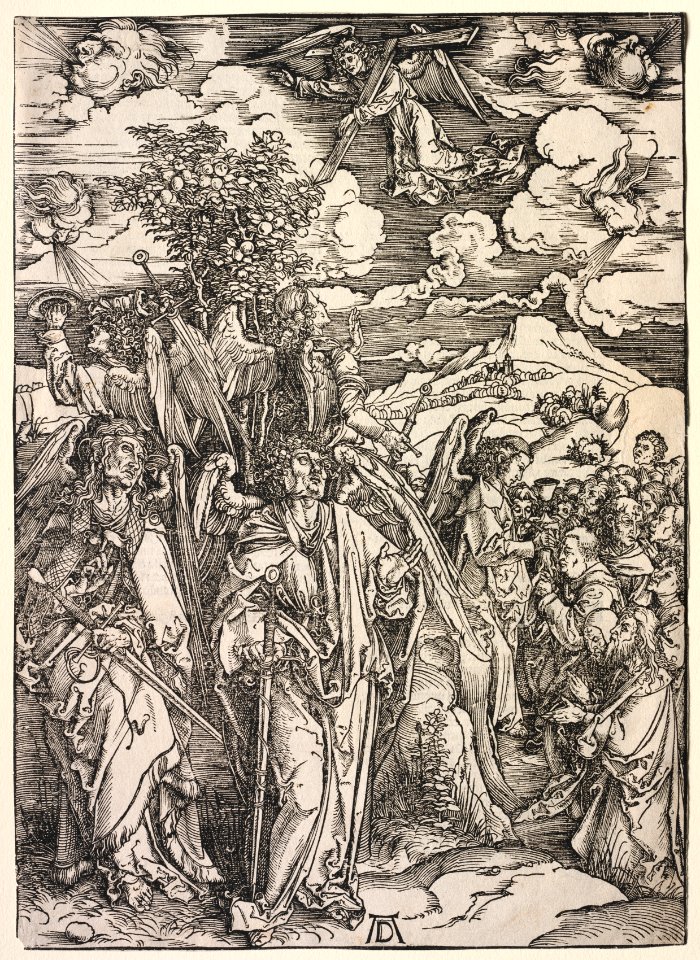 Albrecht Dürer (German, 1471-1528) - Revelation of St. John, Four Angels Holding up the Winds - 1922.94.7 - Cleveland Museum of Art