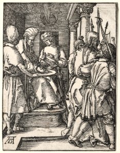 Albrecht Dürer (German, 1471-1528) - The Small Passion, Pilate Washing His Hands - 1951.463 - Cleveland Museum of Art