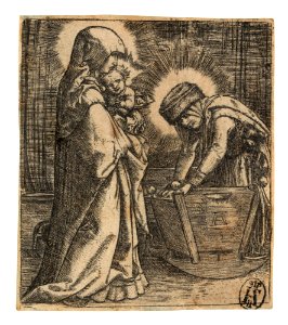 Albrecht altdorfer the virgin and child with saint anne at the cradle110323)