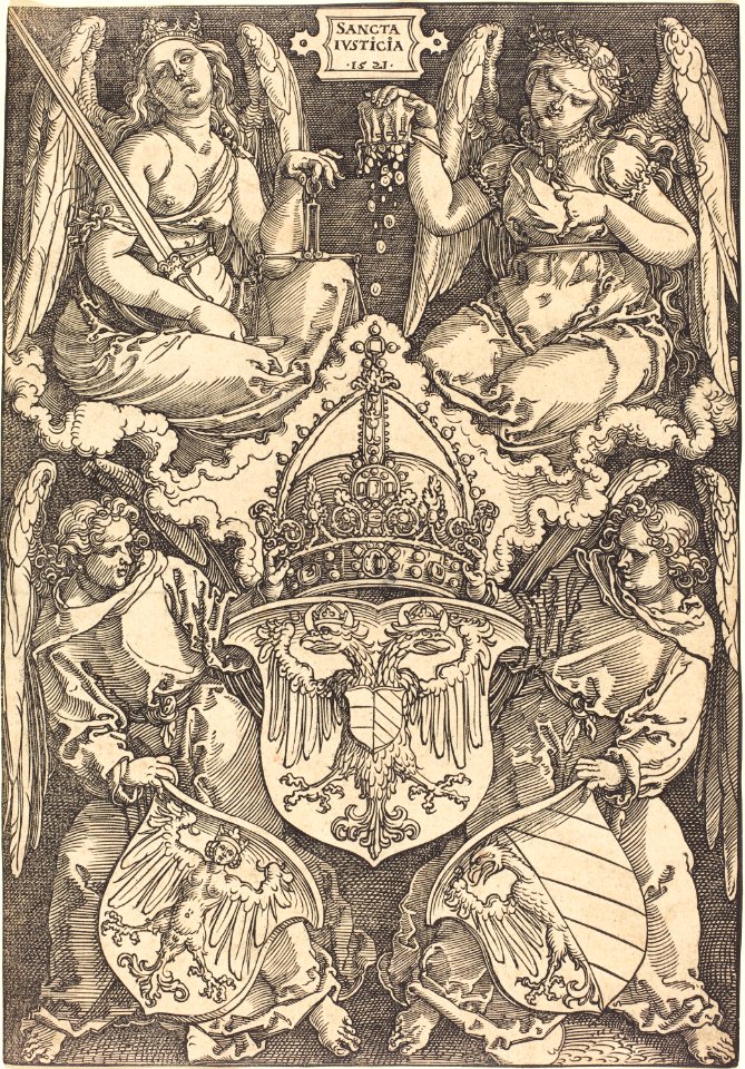 Albrecht Dürer - Coat of Arms of the German Empire and Nuremberg City (NGA 1943.3.3685)