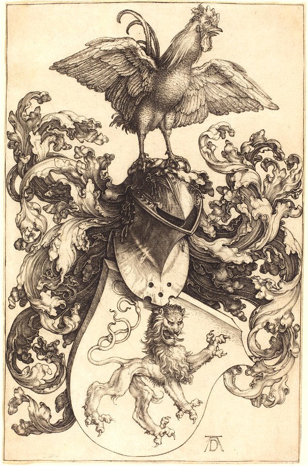 Albrecht Dürer - Coat of Arms with a Lion and a Cock (NGA 1943.3.3490)