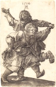 Albrecht Dürer - Peasant Couple Dancing (NGA 1943.3.3529)