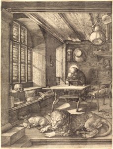 Albrecht Dürer - Saint Jerome in His Study (NGA 1949.1.11). Free illustration for personal and commercial use.