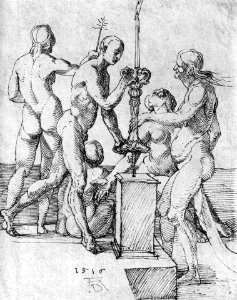 Albrecht Dürer - Male and Female Nudes - WGA7083. Free illustration for personal and commercial use.
