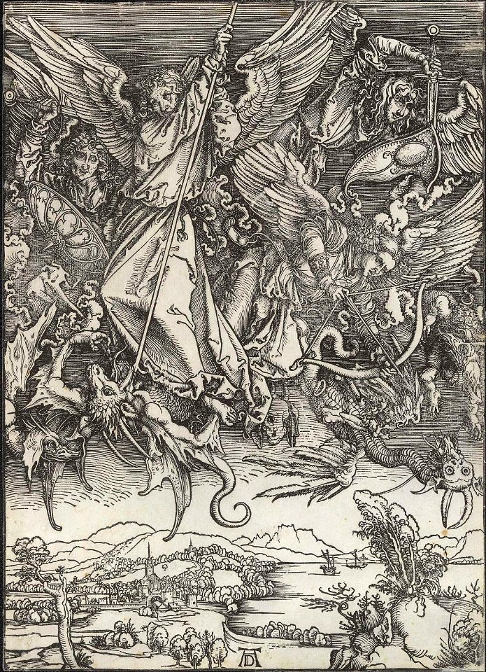 Albrecht Dürer - Combate de São Miguel contra o dragão - Free Stock ...