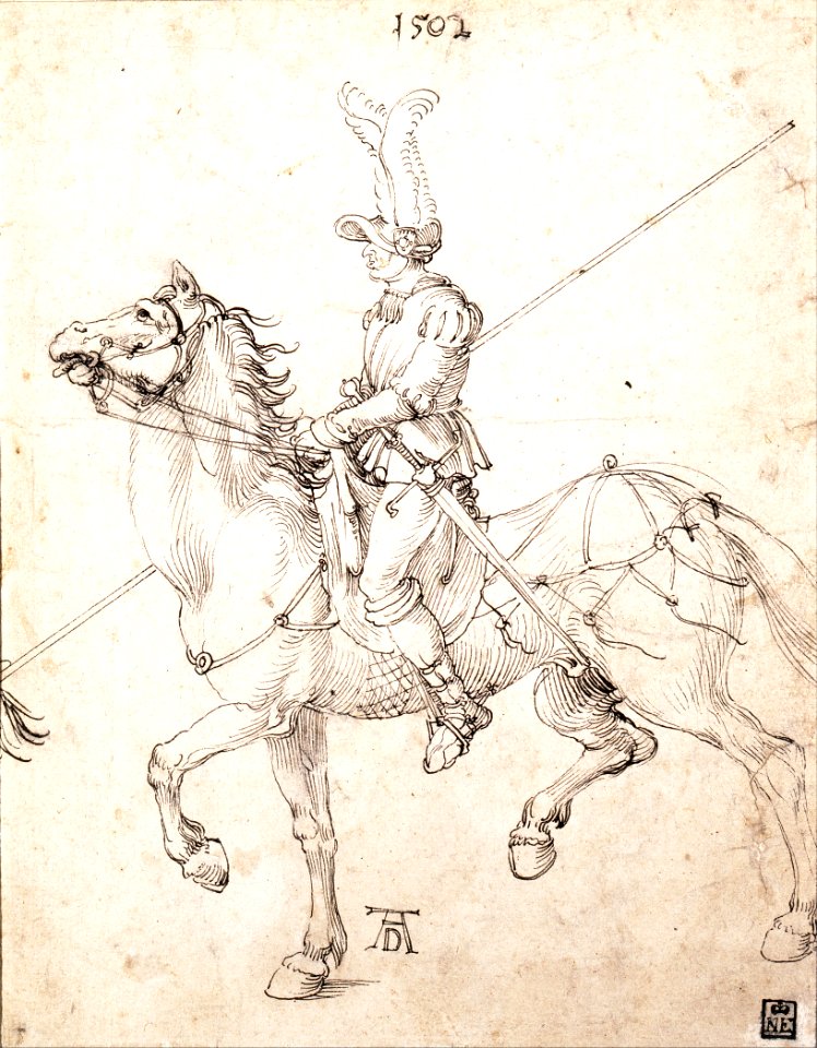 Albrecht Dürer - Lancer on Horseback - Google Art Project