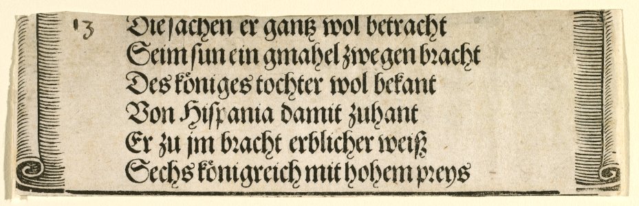 Albrecht Dürer - Printed text for The Betrothal of Philip the Fair with Joan of Castile