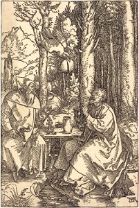 Albrecht Dürer - Saint Anthony and Saint Paul in the Wilderness (NGA 1943.3.3596)