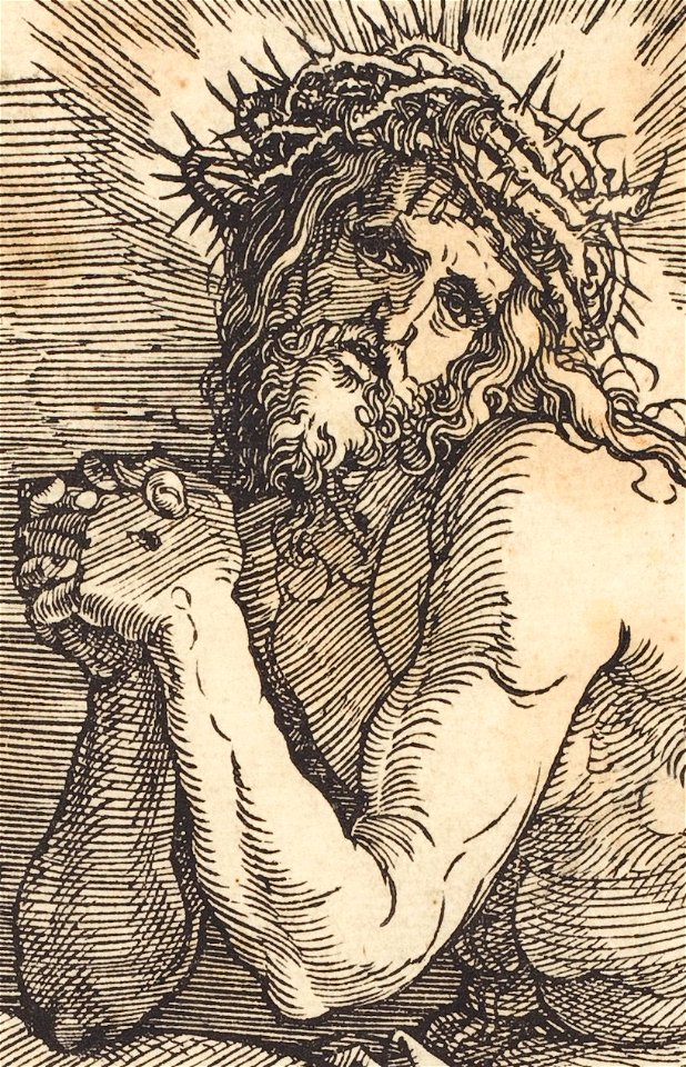 Albrecht Dürer - The Man of Sorrows Mocked by a Soldier (NGA 1943.3.856) (cropped)