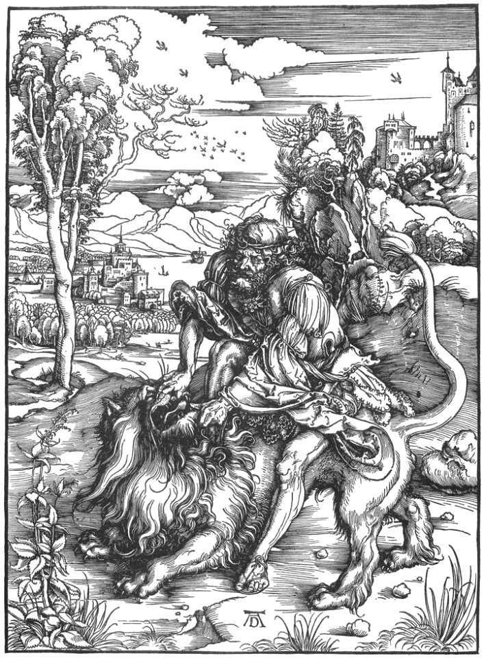 Albrecht Dürer - Samson Killing the Lion - WGA7125