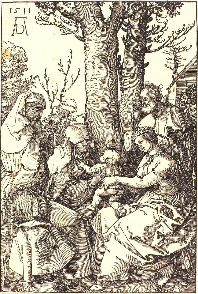 Albrecht Dürer - The Holy Family with Joachim and Anne under a Tree (NGA 1974.105.1)