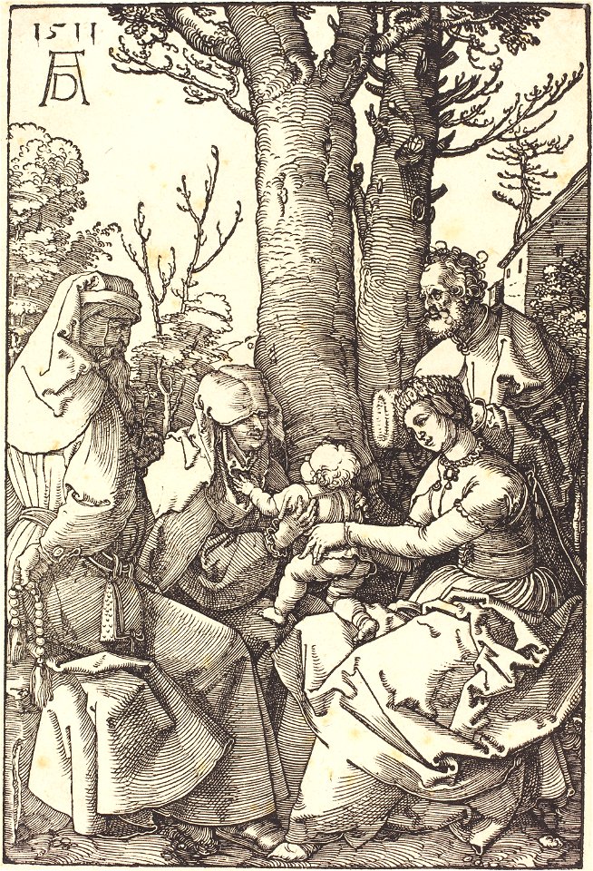 Albrecht Dürer - The Holy Family with Joachim and Anne under a Tree (NGA 1943.3.3677)