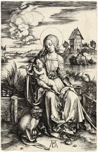 Albrecht Dürer - The Virgin and Child with the Monkey (NGA 1949.1.20). Free illustration for personal and commercial use.
