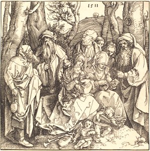 Albrecht Dürer - The Holy Family with Two Music-Making Angels (NGA 1941.1.37)