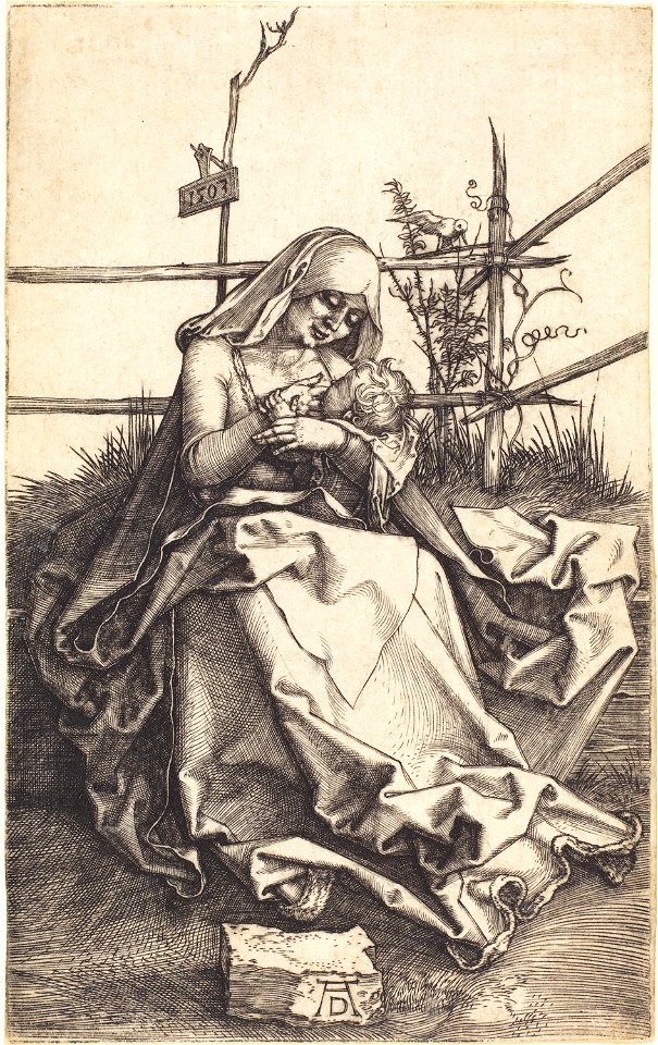 Albrecht Dürer - The Virgin and Child on a Grassy Bench (NGA 1943.3.3487)