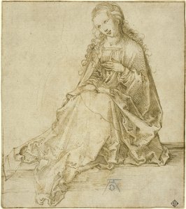 Albrecht Dürer - The Virgin Annunciate. Free illustration for personal and commercial use.