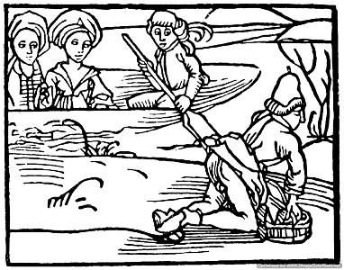 Albrecht-Durer-Duchess-in-boat-by-where-Priest-washes-his-undergarments