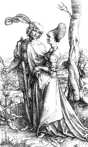 Albrecht Dürer - Young Couple Threatened by Death; or, the Promenade - WGA7278