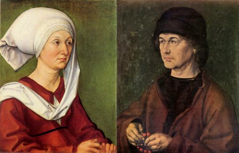 Albrecht Dürer diptych parents. Free illustration for personal and commercial use.