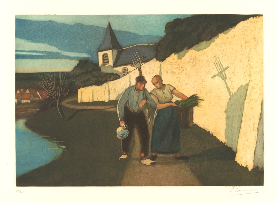 Album 8 estampes (en couleurs) (04) - Retour des champs, print by Armand Apol (1879-1950), Belgium, Prints Department of the Royal Library of Belgium, S.III 112560