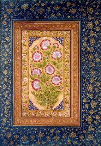 Album page with Stokesia and portrait of Abdul Rahim Khan-e Khanna (6124537863)