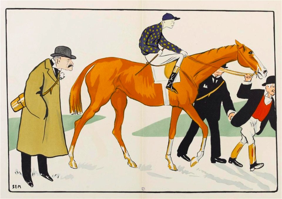 Album vert - Maurice Ephrussi, le jockey Rigby et l'entraîneur Carter