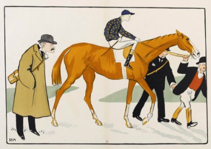 Album vert - Maurice Ephrussi, le jockey Rigby et l'entraîneur Carter