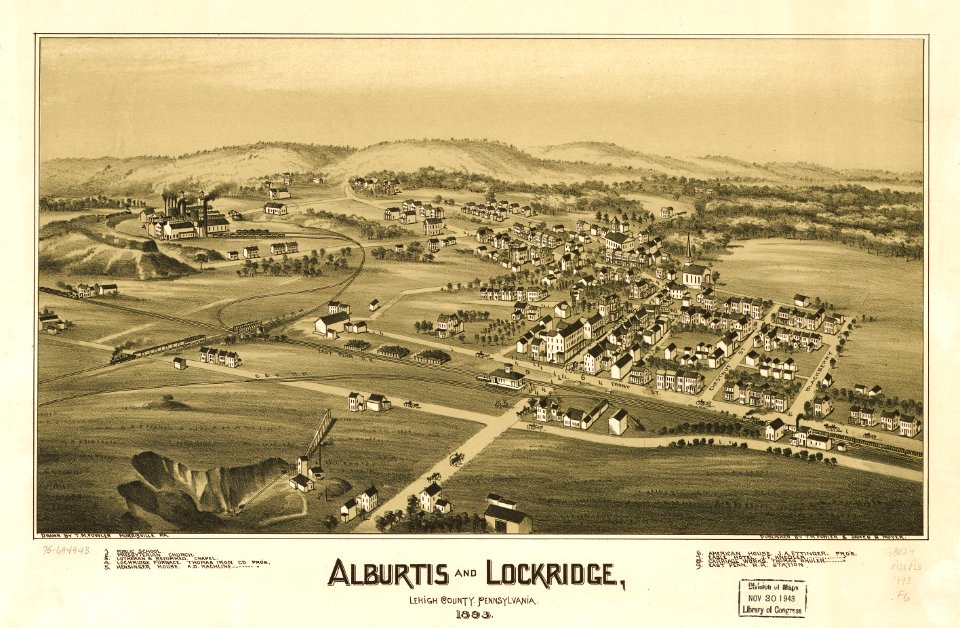 Alburtis and Lockridge, Lehigh County, Pennsylvania 1893. LOC 75694943