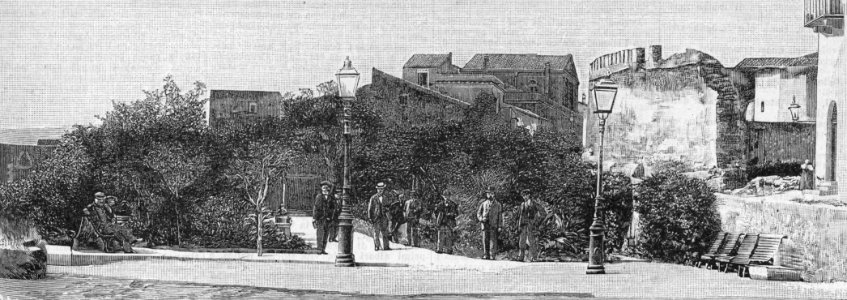 Alcamo – Villetta Bagolino nella piazza omonima (xilografia)