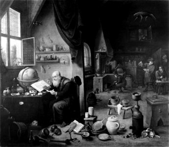 Alchemist in his laboratory. Wellcome M0005184