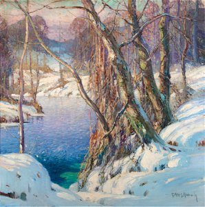 Winter Landscape with River by George Ames Aldrich