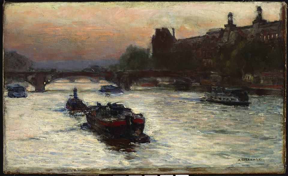 Aleksander Gierymski - Evening by the River Seine, study - MP 638 - National Museum in Warsaw