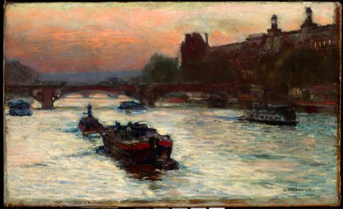 Aleksander Gierymski - Evening by the River Seine, study - MP 638 - National Museum in Warsaw