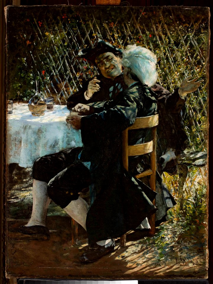 Aleksander Gierymski - Priest in conversation with a man in a frock coat - MP 4613 MNW - National Museum in Warsaw