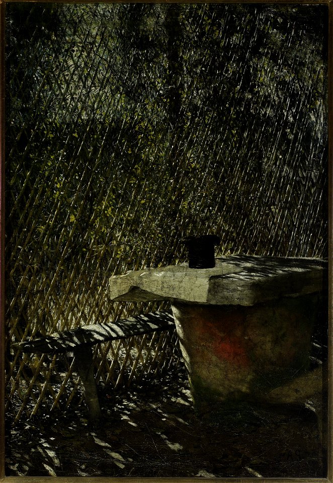 Aleksander Gierymski - Study for the painting “In the summer house” (with a top hat) - MP 333 - National Museum in Warsaw