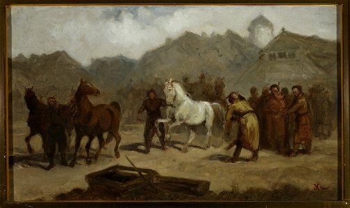 Aleksander Kotsis - Horse market - MP 179 MNW - National Museum in Warsaw