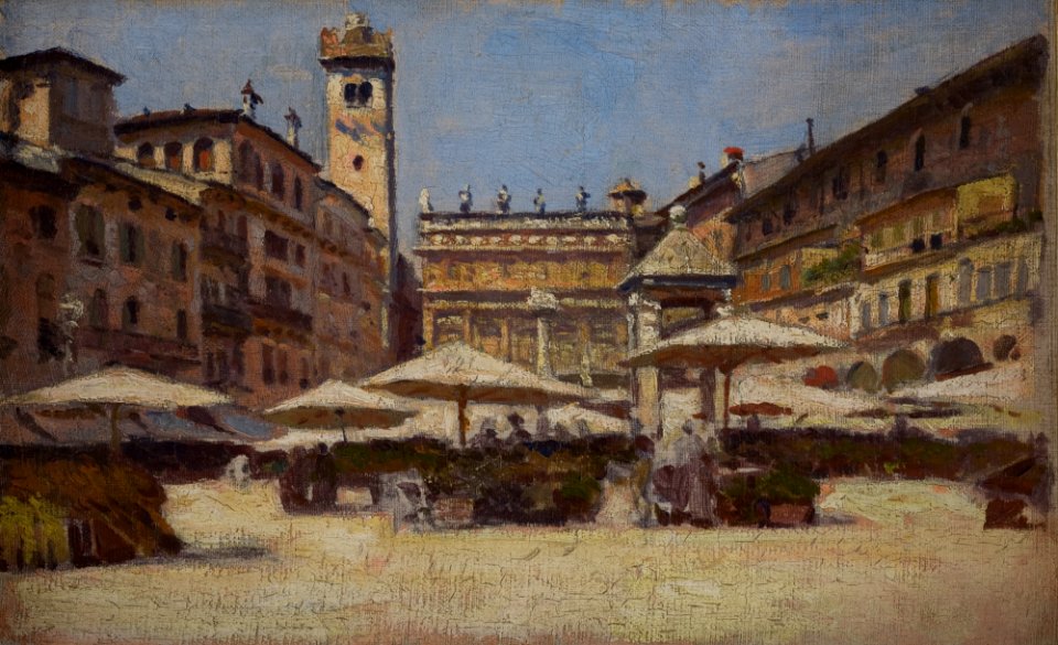 Aleksander Gierymski - Piazza delle Erbe in Verona - MNK II-a-932 - National Museum Kraków