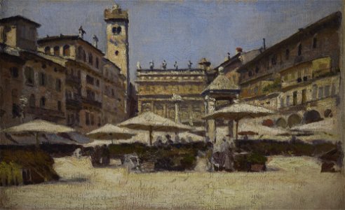 Aleksander Gierymski - Piazza delle Erbe in Verona - MNK II-a-932 - National Museum Kraków