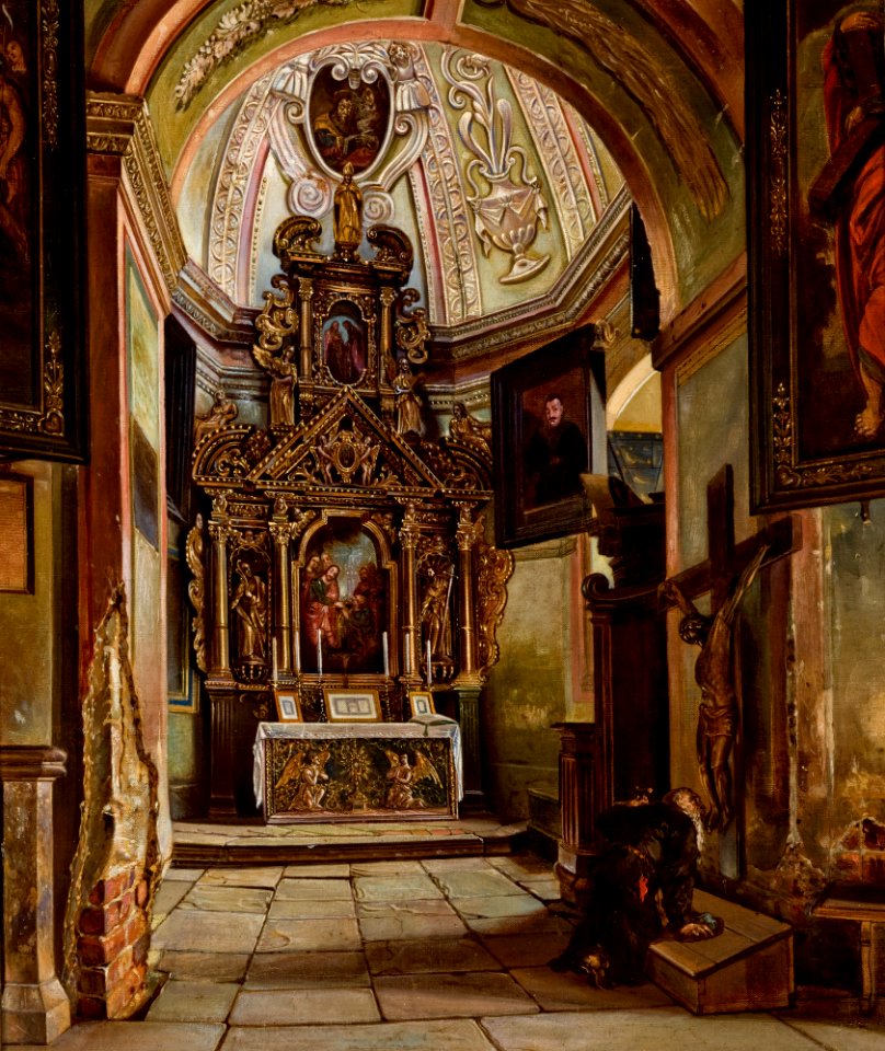 Aleksander Gryglewski - Interior of a Chapel at the Parish Church in Krosno - MNK II-a-955 - National Museum Kraków