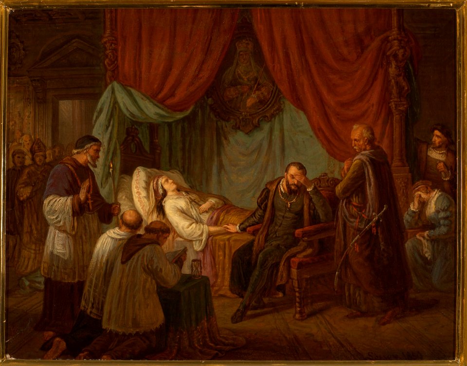 Aleksander Lesser - Death of Barbara Radziwiłł - MP 2243 MNW - National Museum in Warsaw